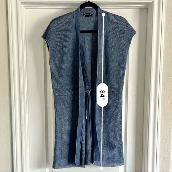 Lafayette 148 New York Vest Blue Marled
Long Line Hemp Cardigan Size S - Picture 7 of 11